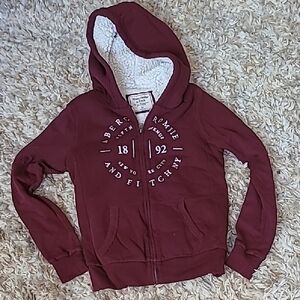 Abercrombie & Fitch Burgundy Zip-Up Hoodie
